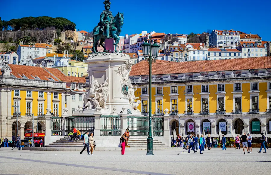 Praça do Comércio in Lisbon on a sunny day